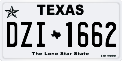 TX license plate DZI1662