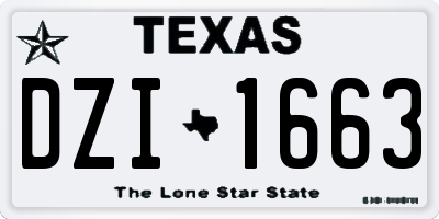 TX license plate DZI1663