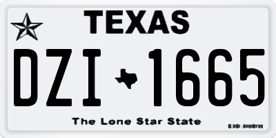 TX license plate DZI1665