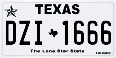 TX license plate DZI1666