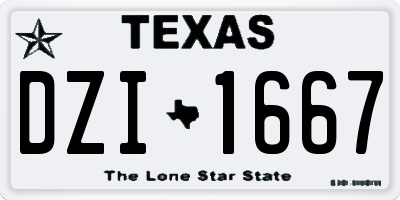 TX license plate DZI1667
