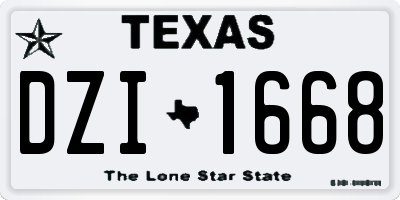 TX license plate DZI1668