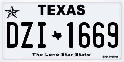 TX license plate DZI1669