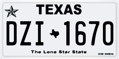TX license plate DZI1670