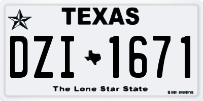 TX license plate DZI1671