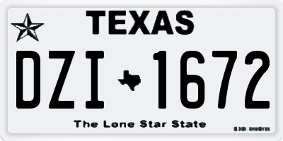 TX license plate DZI1672