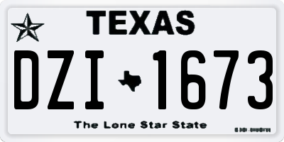 TX license plate DZI1673