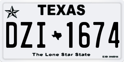TX license plate DZI1674