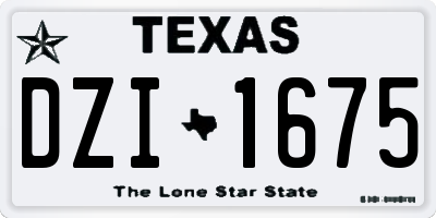 TX license plate DZI1675