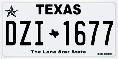 TX license plate DZI1677