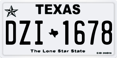 TX license plate DZI1678