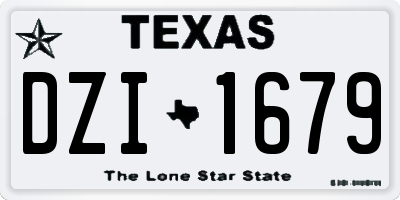 TX license plate DZI1679