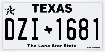 TX license plate DZI1681
