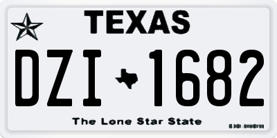 TX license plate DZI1682