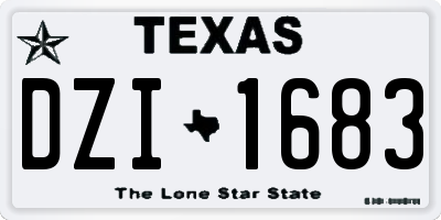 TX license plate DZI1683