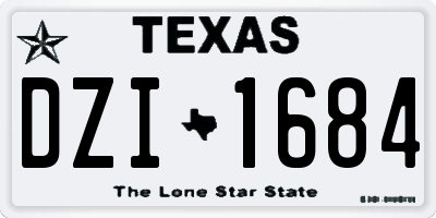 TX license plate DZI1684