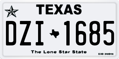 TX license plate DZI1685