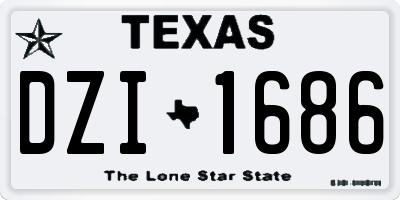 TX license plate DZI1686