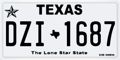 TX license plate DZI1687