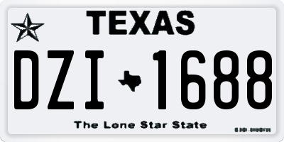 TX license plate DZI1688