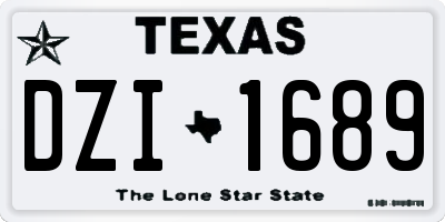 TX license plate DZI1689