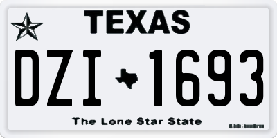 TX license plate DZI1693