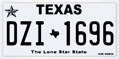 TX license plate DZI1696