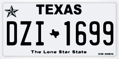 TX license plate DZI1699