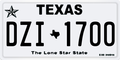 TX license plate DZI1700