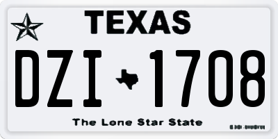 TX license plate DZI1708