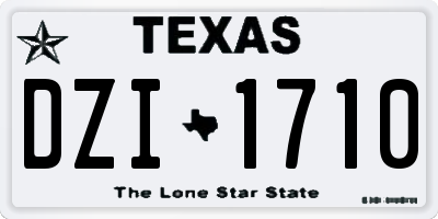 TX license plate DZI1710