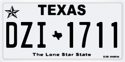 TX license plate DZI1711