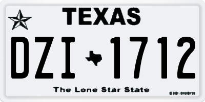 TX license plate DZI1712