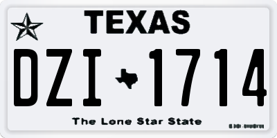 TX license plate DZI1714