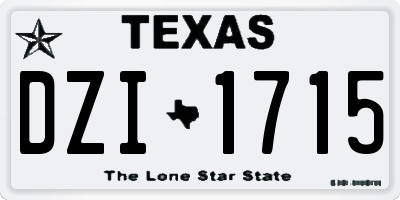 TX license plate DZI1715