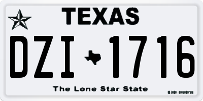 TX license plate DZI1716