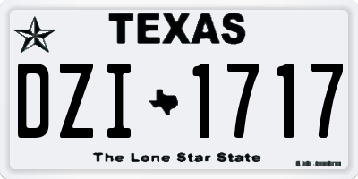 TX license plate DZI1717
