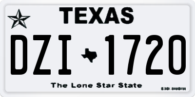 TX license plate DZI1720