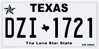 TX license plate DZI1721