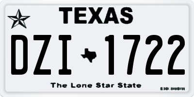 TX license plate DZI1722