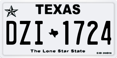 TX license plate DZI1724