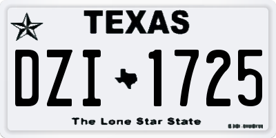 TX license plate DZI1725