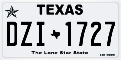 TX license plate DZI1727