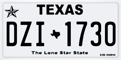 TX license plate DZI1730