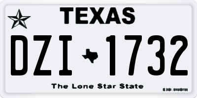 TX license plate DZI1732