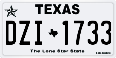 TX license plate DZI1733