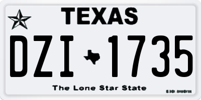 TX license plate DZI1735