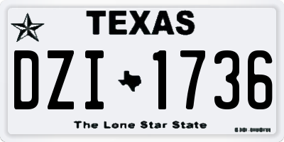 TX license plate DZI1736