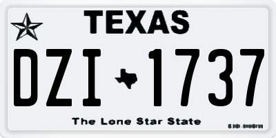 TX license plate DZI1737