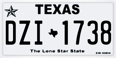 TX license plate DZI1738
